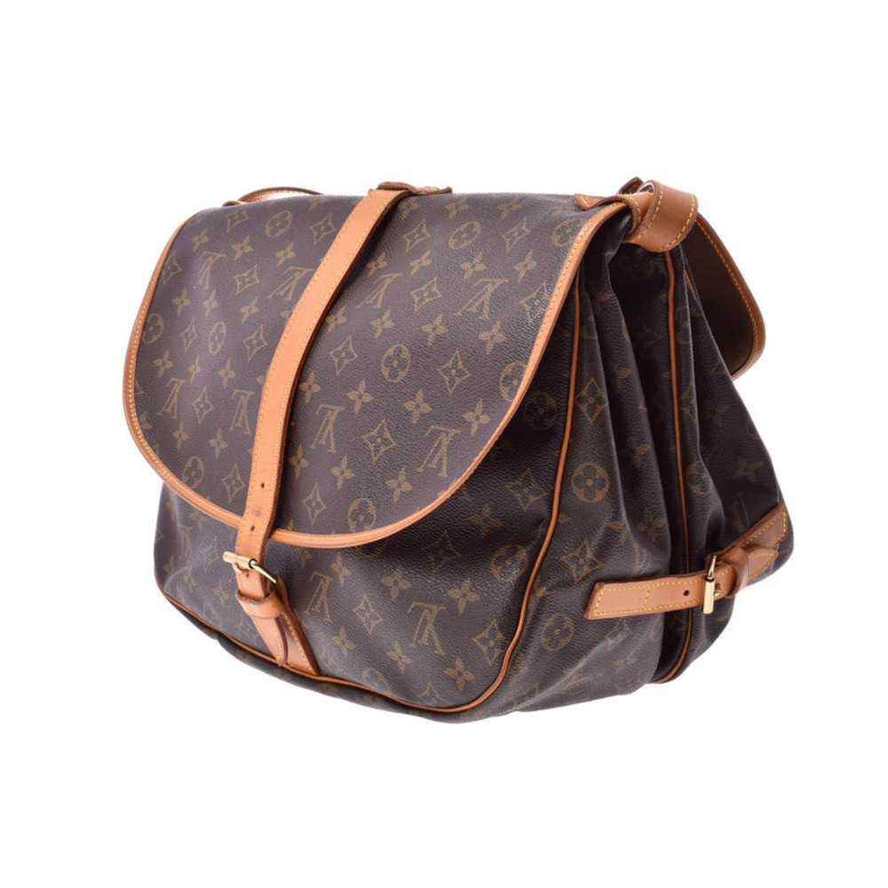 Louis Vuitton Saumur Bag Brown Shoulder Monogram Leather